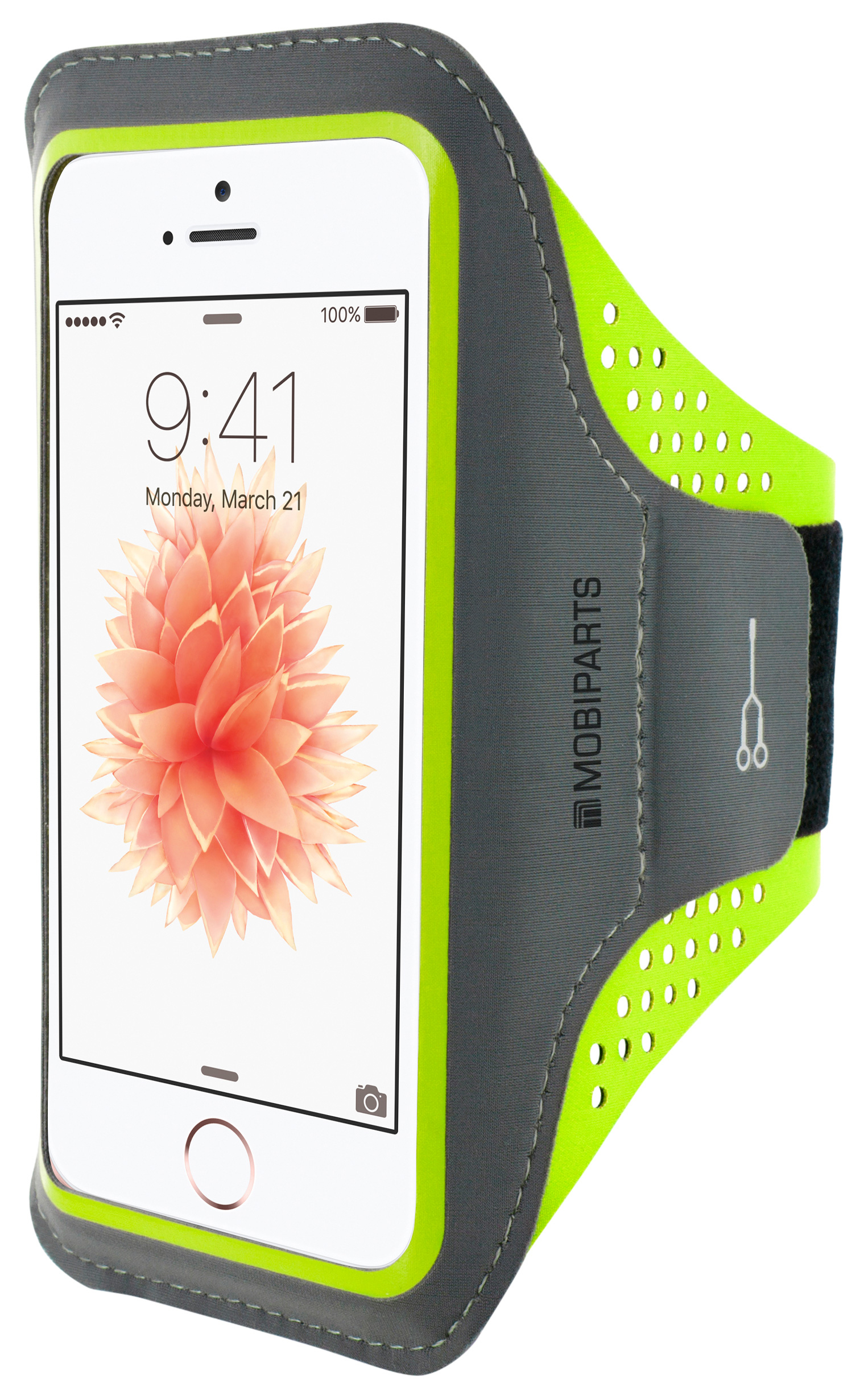 Mobiparts Comfort Fit Sport Armband Apple iPhone 5, iPhone 5S, iPhone SE Neon Green – image 1