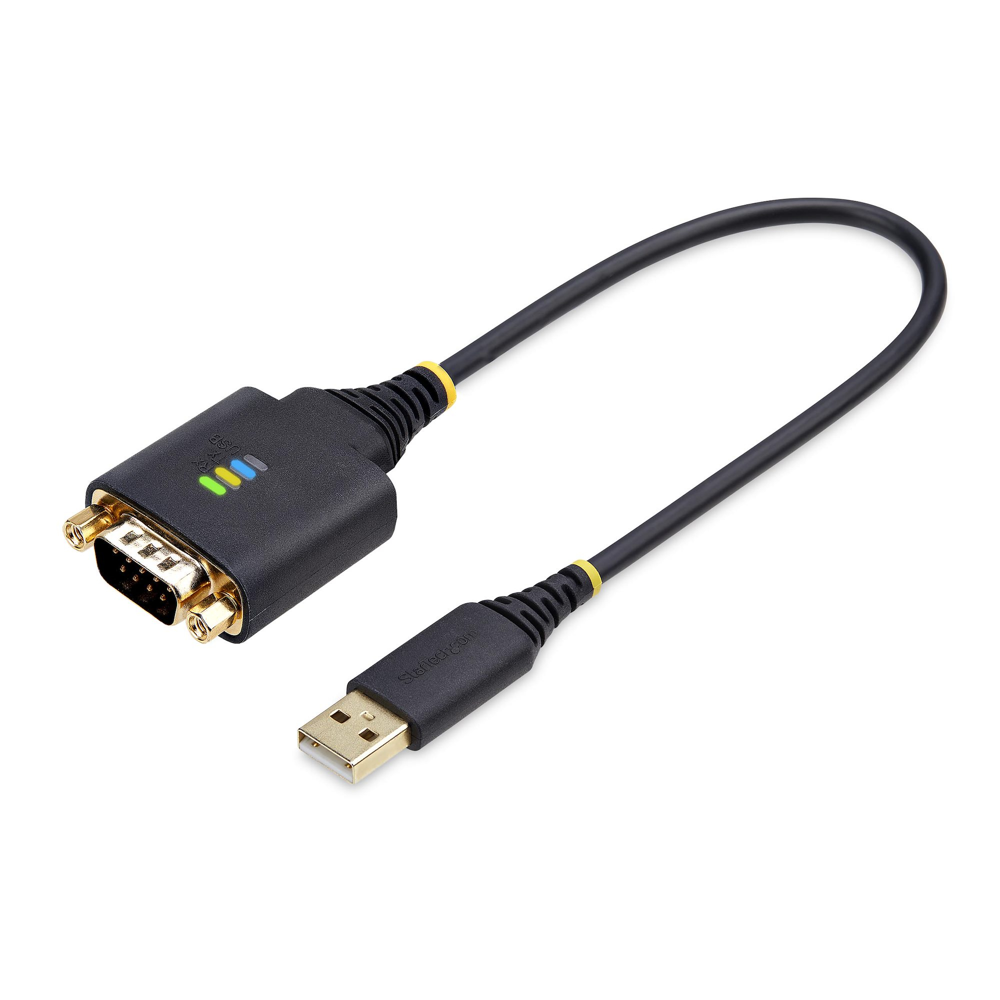 StarTech.com Cavo Adattatore USB a Seriale da 30 cm Convertitore da USB-A a DB9 RS232 COM Retention con Dadi e Viti Intercambia