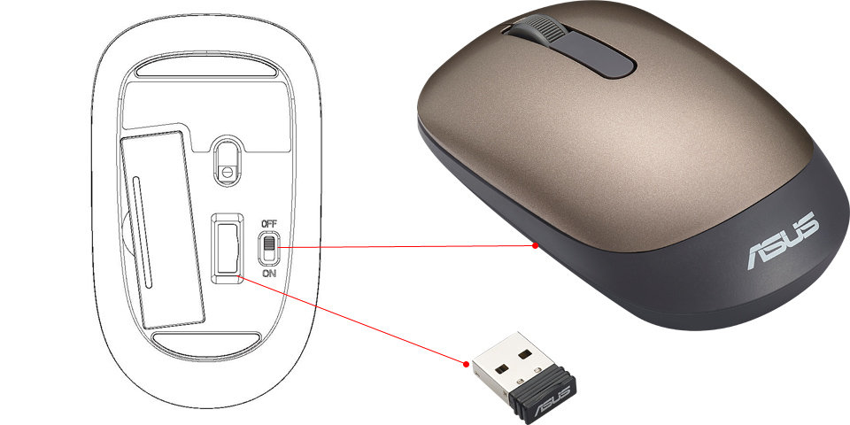 ASUS WT205 mouse Office Ambidextrous RF Wireless Optical 1200 DPI – image 3