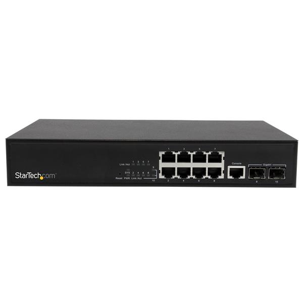 StarTech.com 10 Port L2 Managed Gigabit Ethernet Switch with 2 Open SFP Slots - Rack Mountable – image 2