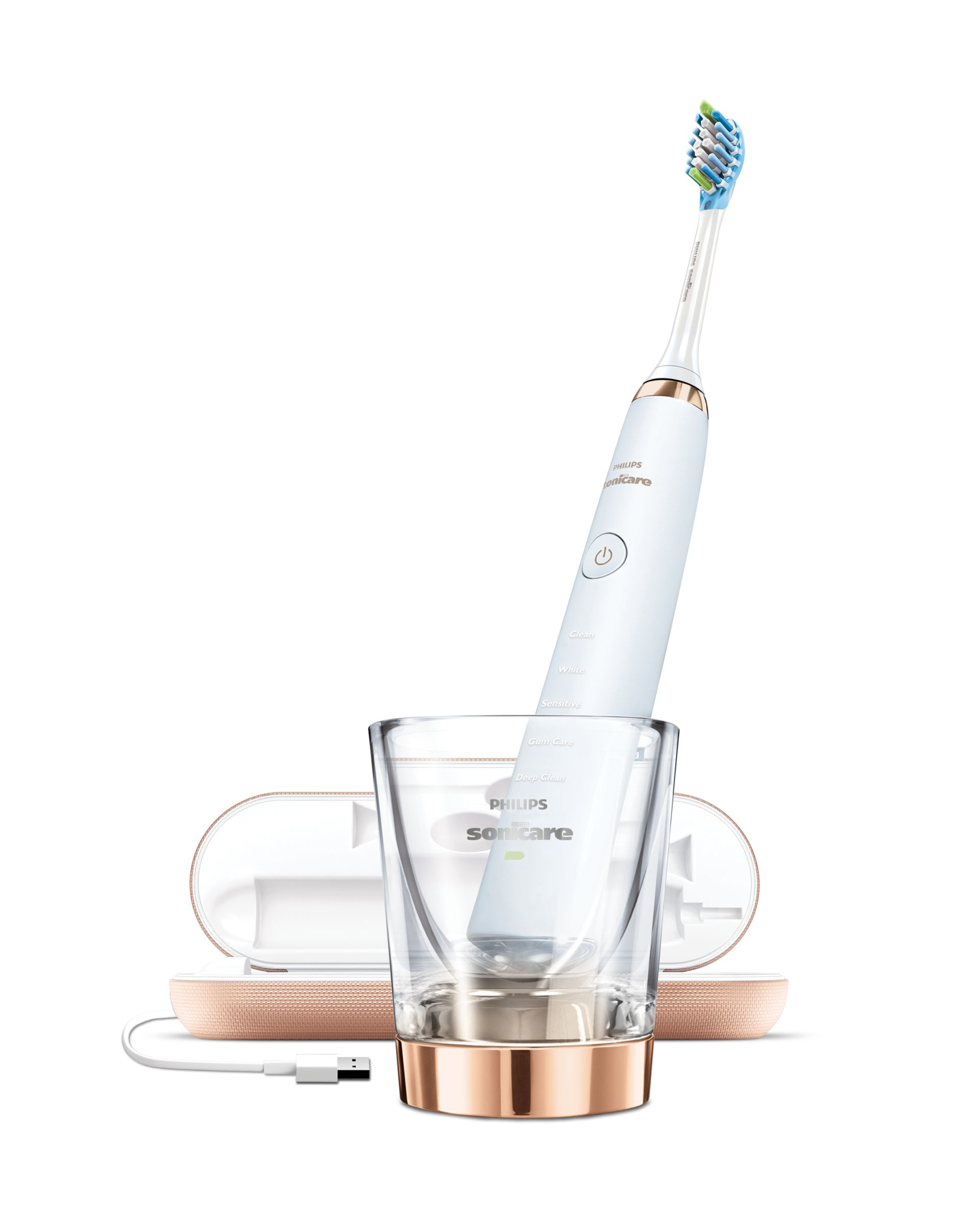 Philips Sonicare DiamondClean HX9396/89 electric toothbrush Adult Sonic toothbrush Rose gold, White