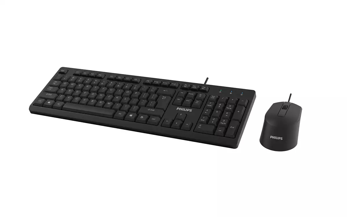 Philips 200 Series SPT6234B/77 keyboard Mouse included Home/Office USB QWERTY Black – image 3