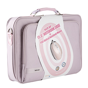 Techair 15.6'' pink bag and mouse