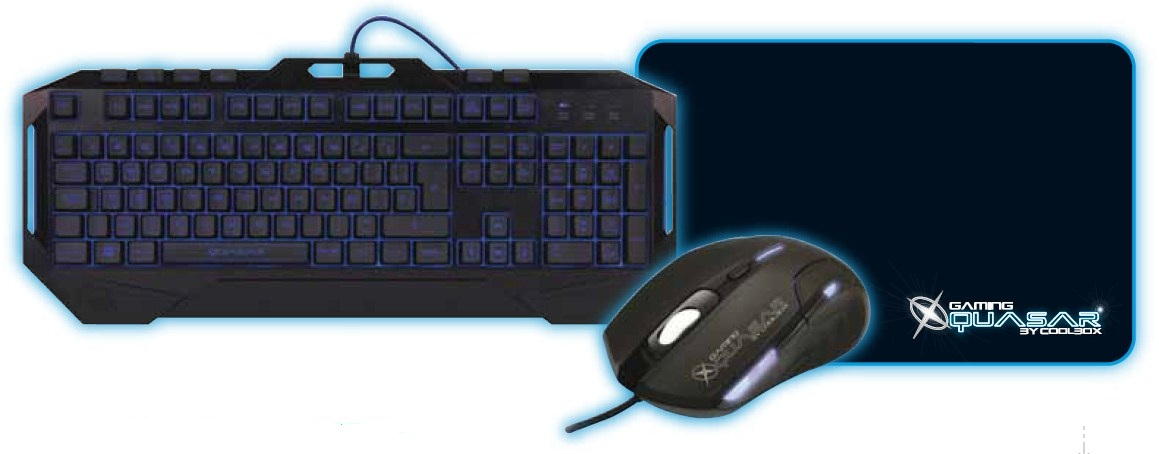 CoolBox QUA-KTR001 keyboard Mouse included Gaming USB Black – image 1