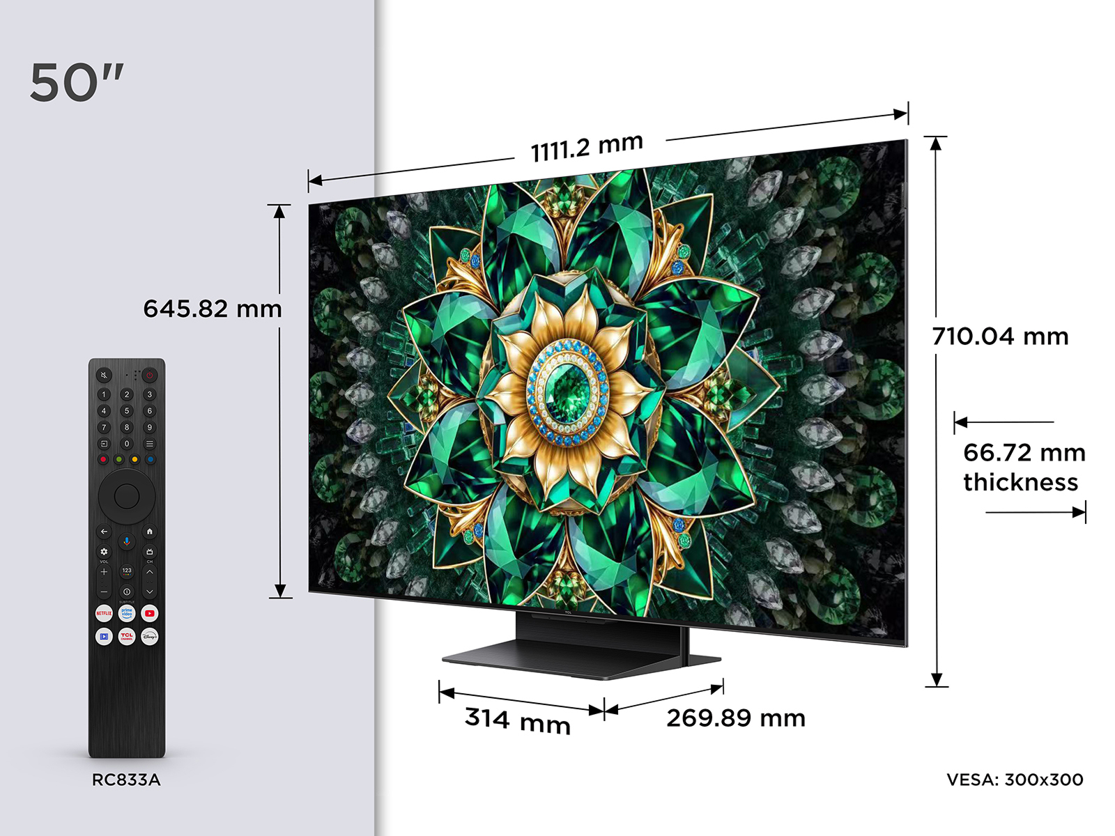 TCL 50Q7C-UK TV 127 cm (50") 4K Ultra HD Smart TV Wi-Fi Metallic 2000 cd/m² – image 2