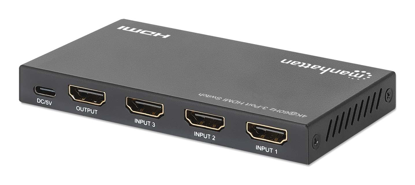 Manhattan 4K@60Hz 3-Port HDMI Switch, Switches Between Three HDMI Inputs on One HDMI Output (3x1) – image 6