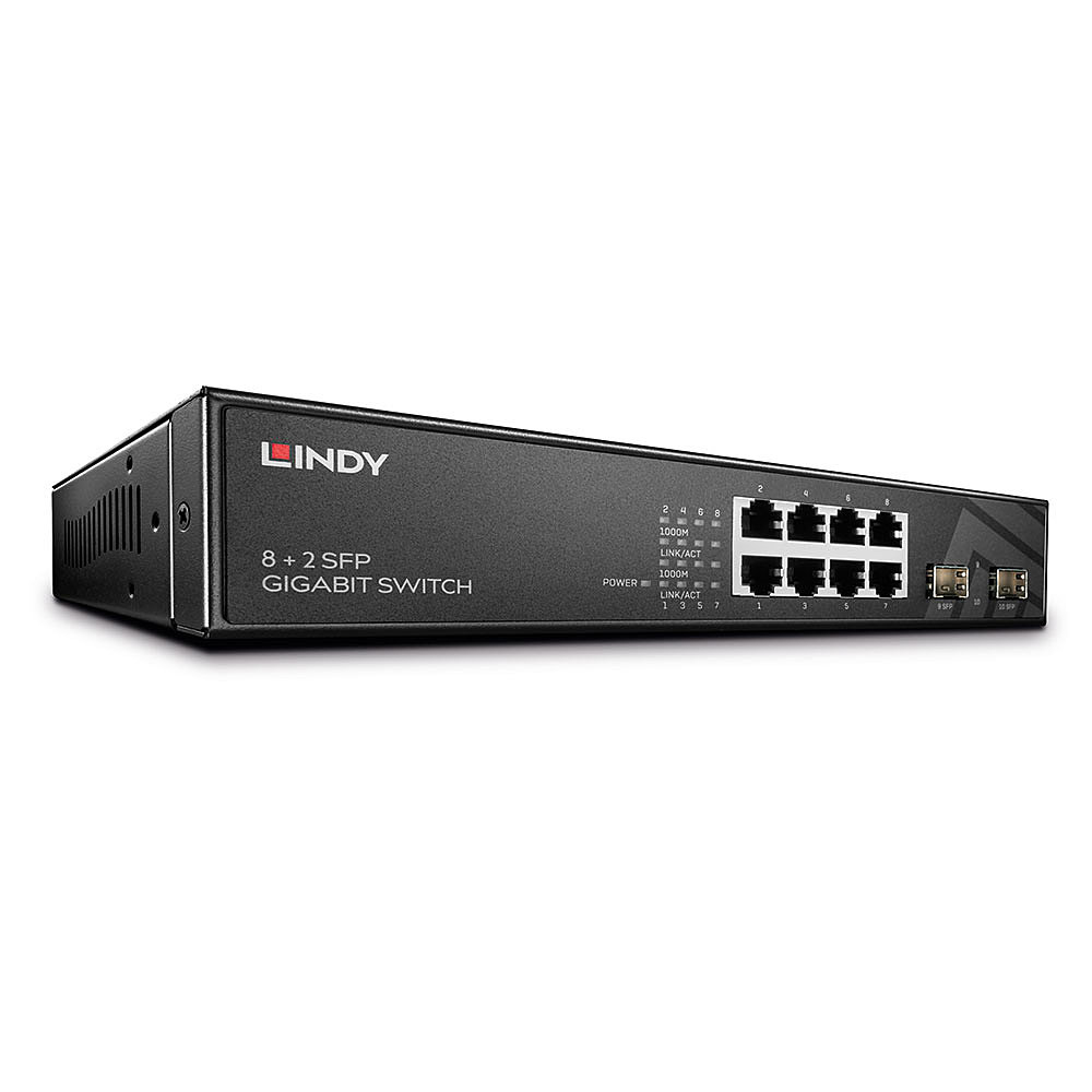 Lindy 8 Port + 2 SFP Gigabit Managed Switch