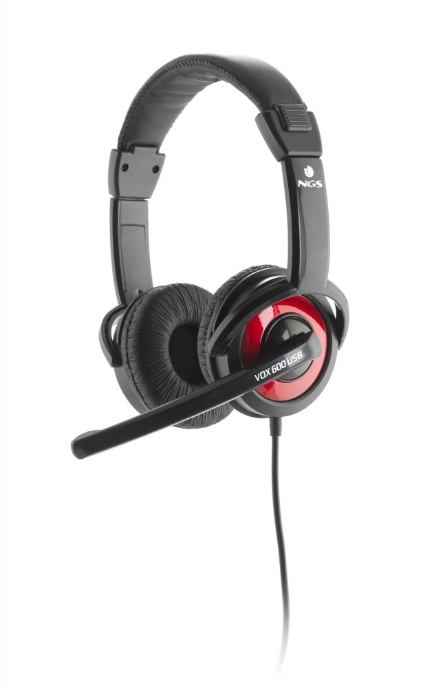 NGS Vox600USB Headset Wired Head-band Gaming Black, Red – image 2