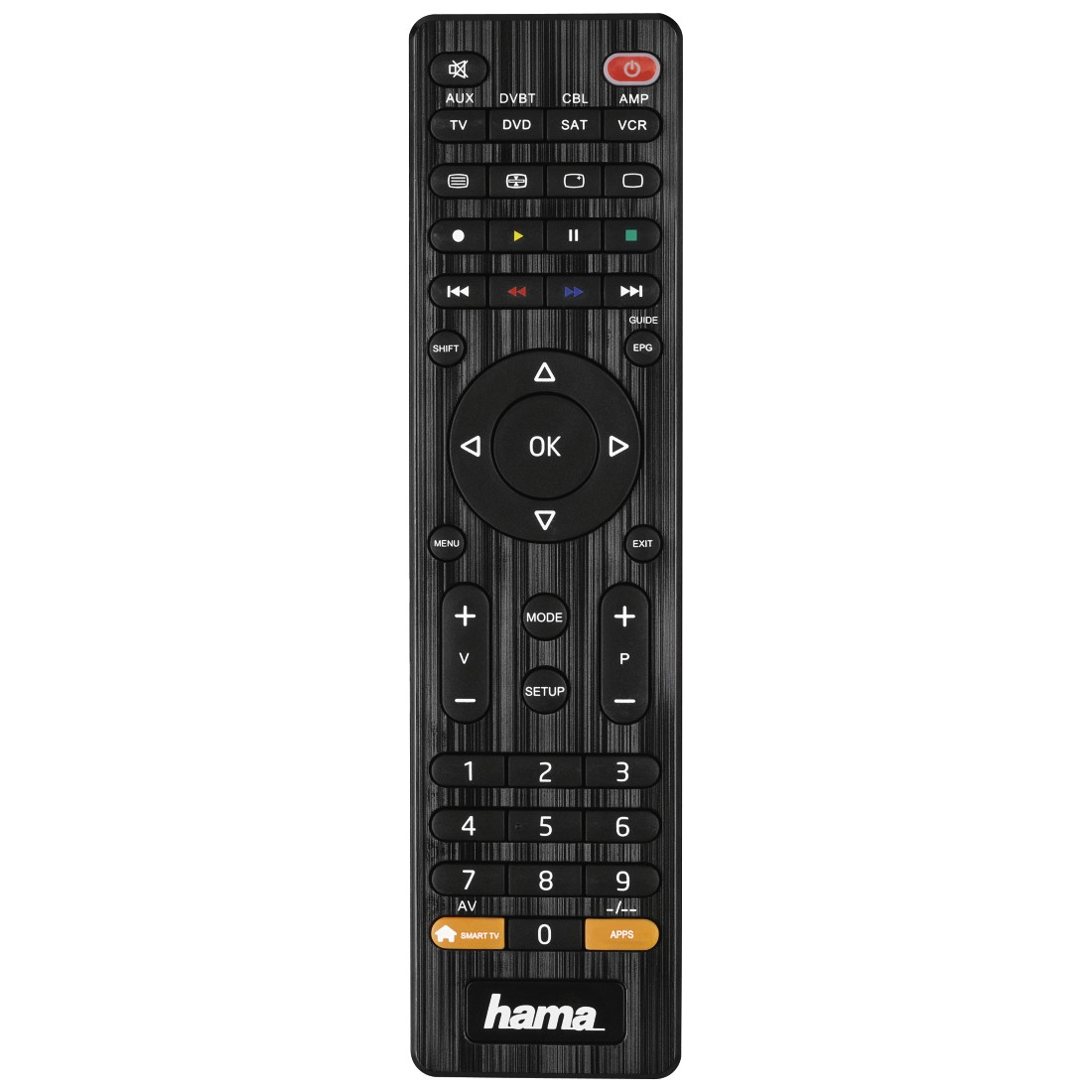 Hama 00012307 remote control IR Wireless DVD/Blu-ray, SAT, TV, VCR Press buttons