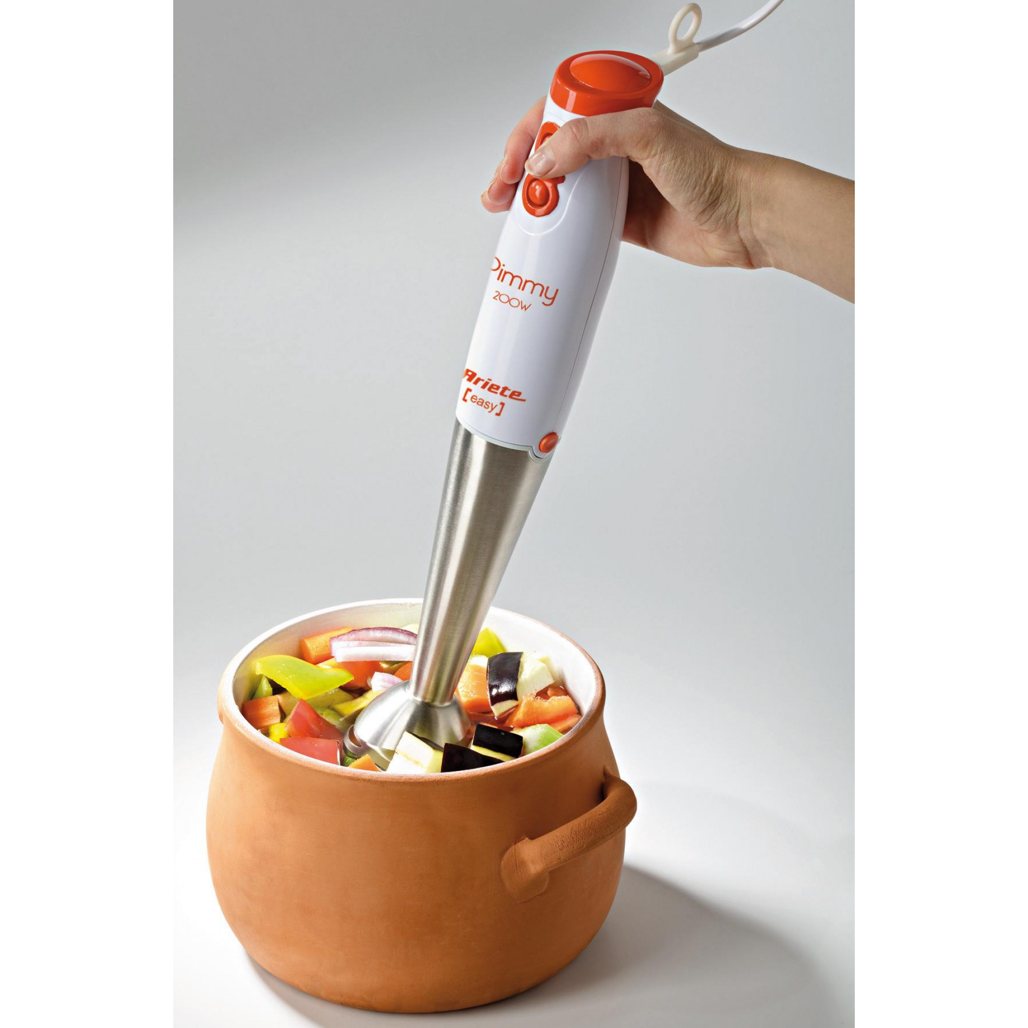 Ariete 881 Pimmy 200 - Immersion blender - Removable stem and stainless steel blades - 2 speeds - 200 Watt - White and Orange – image 4