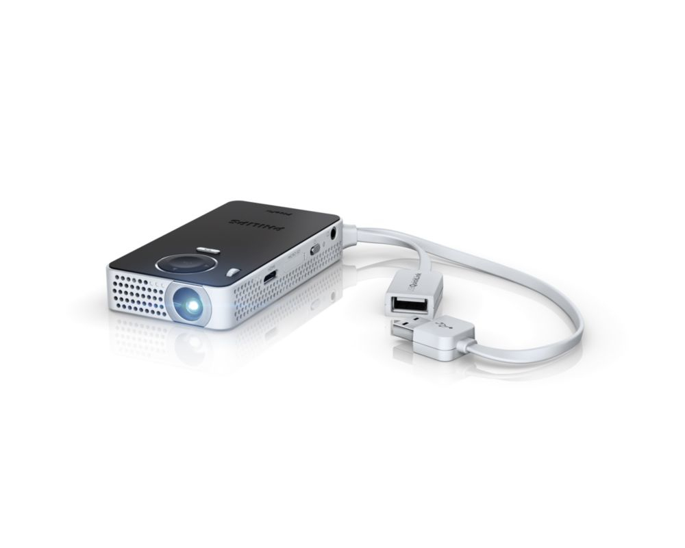 Philips PicoPix PPX4350W/F7 data projector Short throw projector 50 ANSI lumens DLP nHD (640x360) Black, White