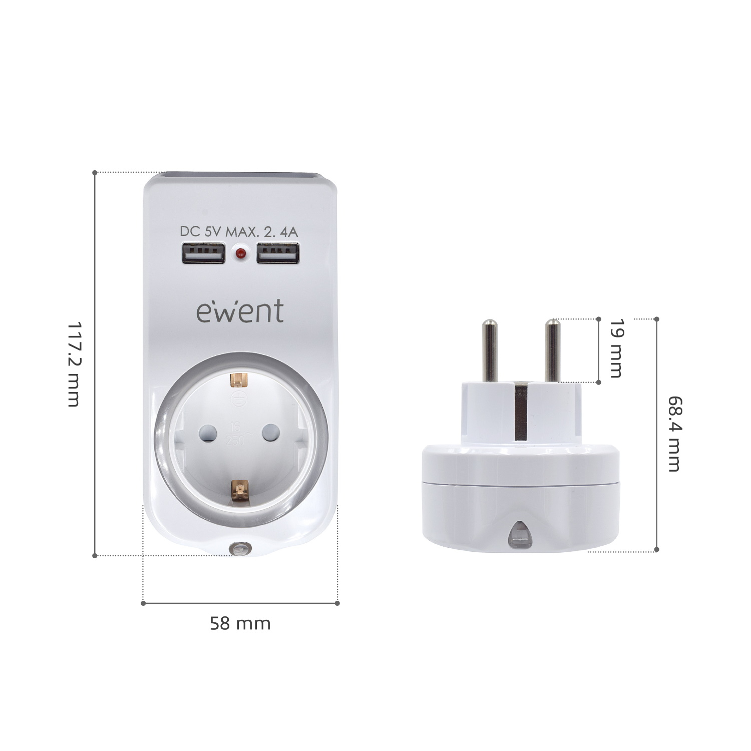 Ewent EW1225 mobile device charger Universal White AC Indoor – image 2
