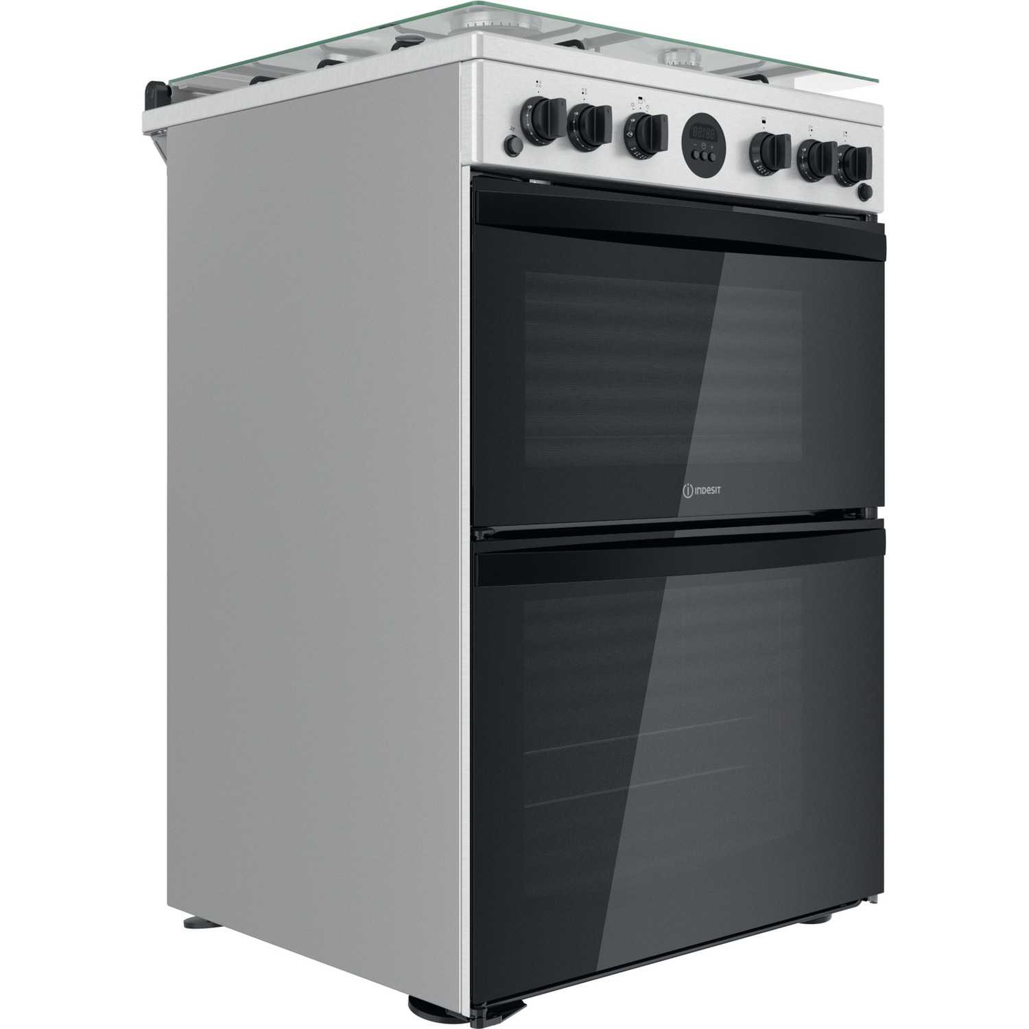 Indesit ID67G0MCX/UK cooker Freestanding cooker Gas Silver – image 2