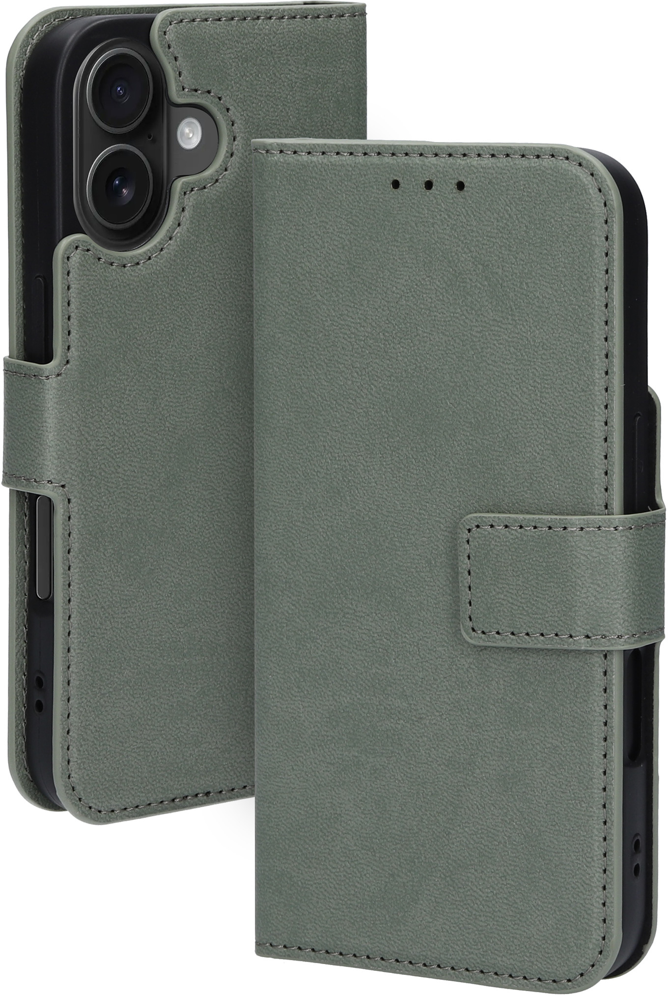 Mobiparts Classic Wallet Case Apple iPhone 16 Stone Green (MagSafe Compatible) – image 1