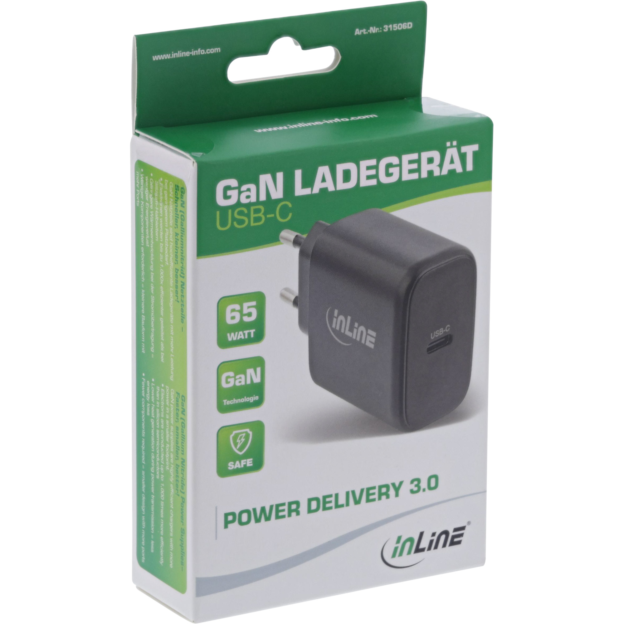InLine USB PD power supply, GaN charger, Single USB-C, Power Delivery – image 4