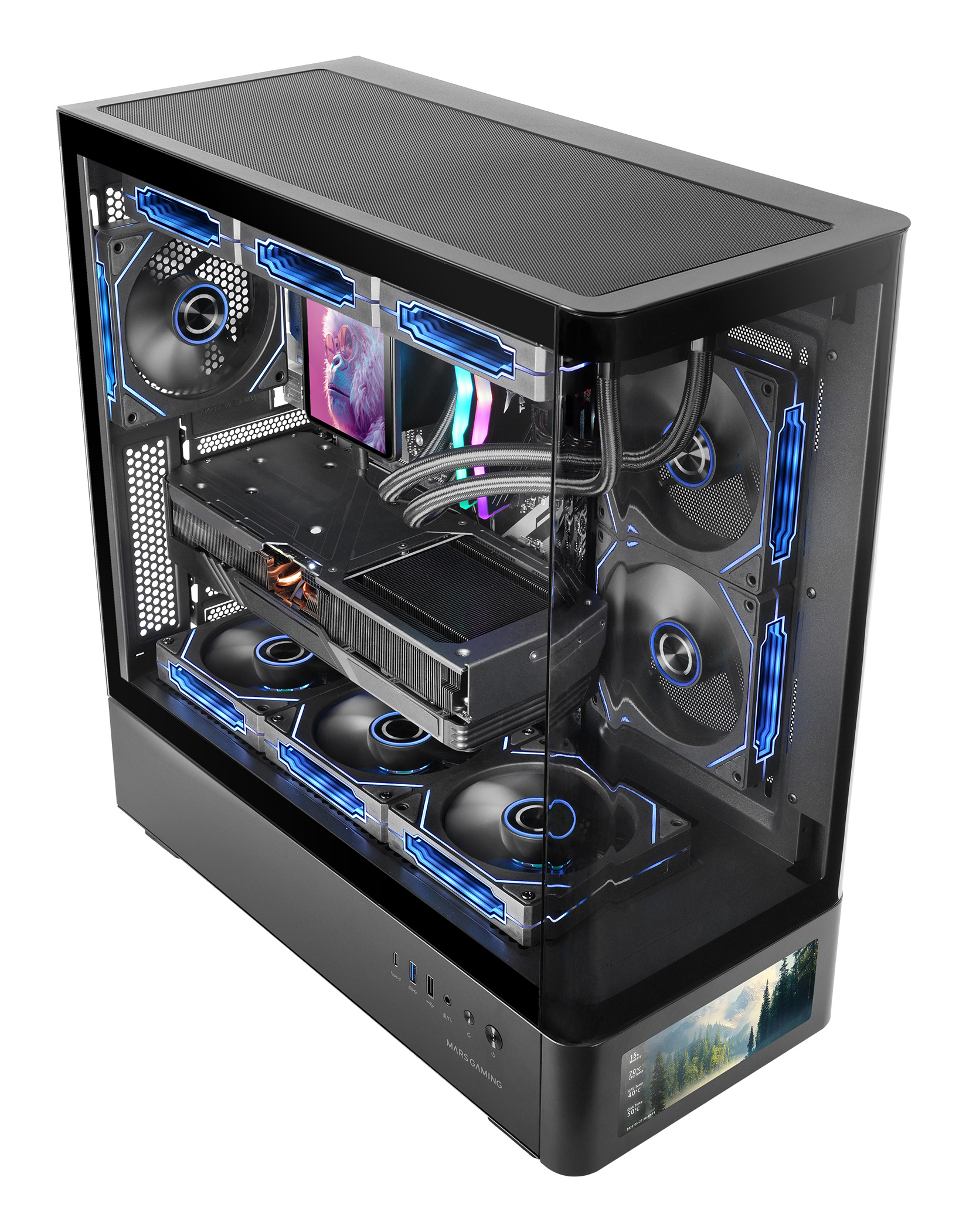 Mars Gaming MCLCDPRO computer case Midi Tower Black – image 2