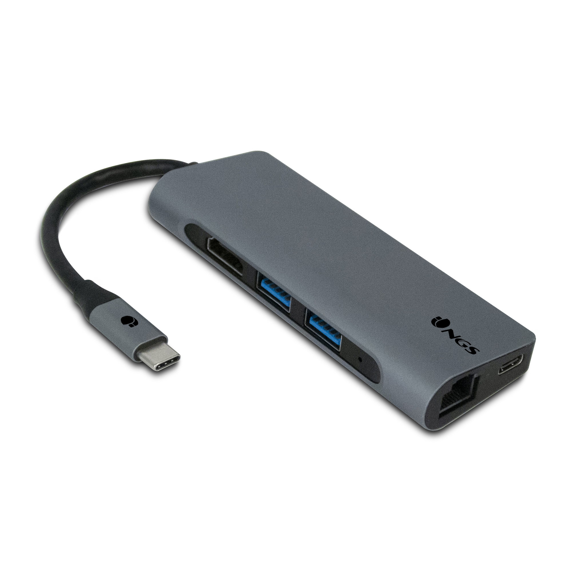 NGS WONDERDOCK7 USB 2.0 Type-C Black, Grey