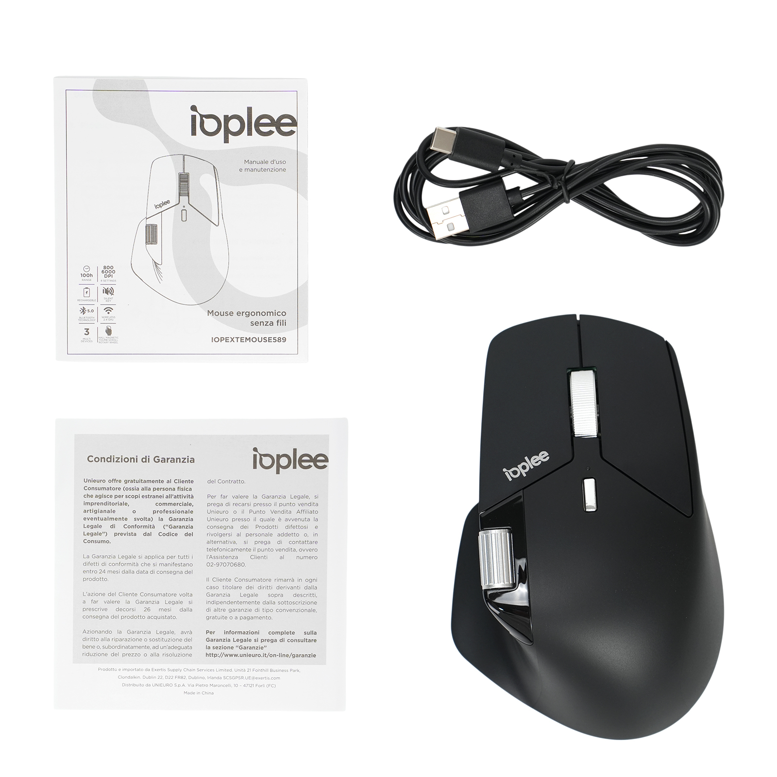 IOPLEE IOPEXTEMOUSE589 mouse Gaming Right-hand RF Wireless + Bluetooth 6000 DPI – image 5