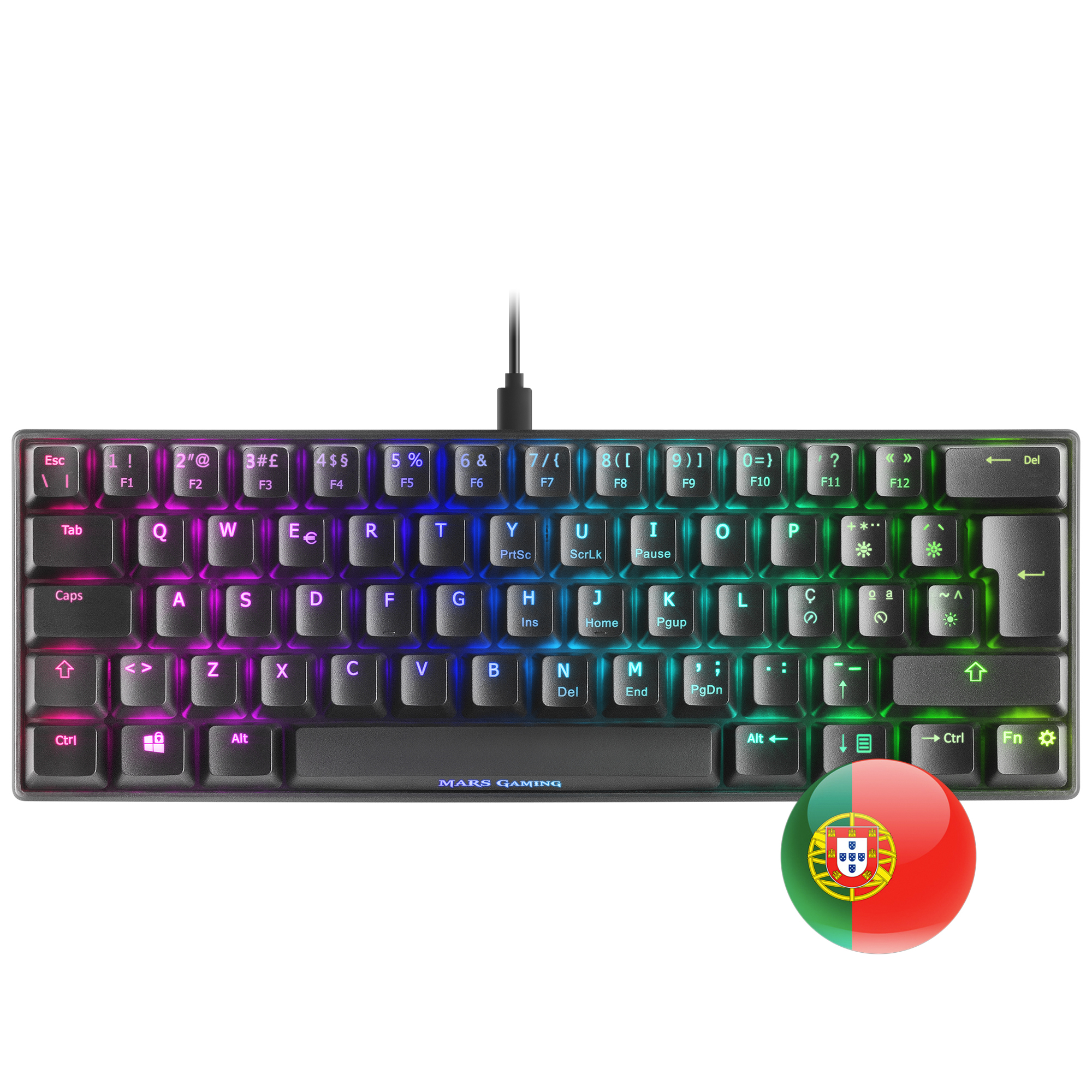 Mars Gaming MKMINIRPT Ultra-Compact Mechanical Keyboard Full RGB Chroma Switch OUTEMU PRO Red Black Portuguese Language – image 2