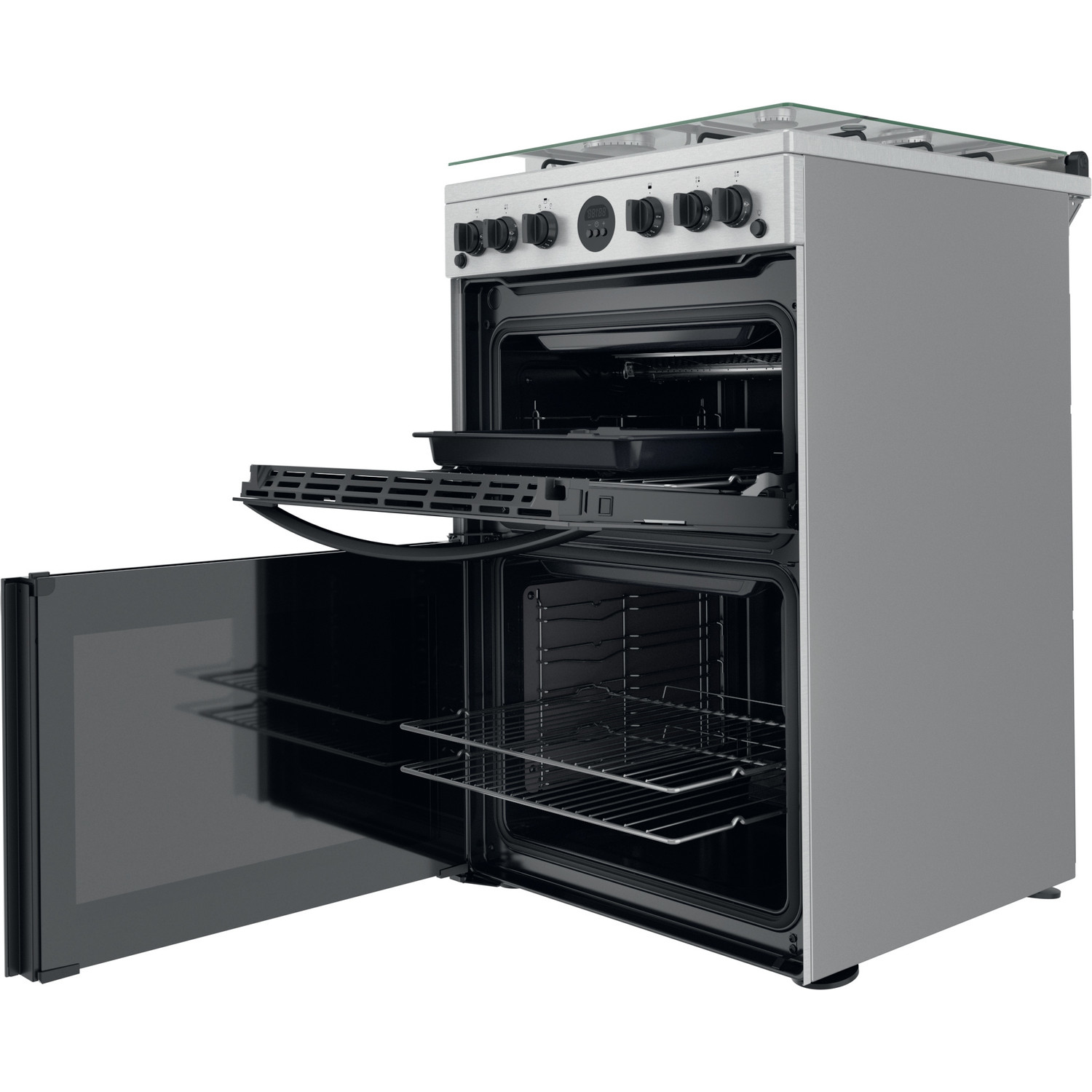 Indesit ID67G0MCX/UK cooker Freestanding cooker Gas Silver – image 4