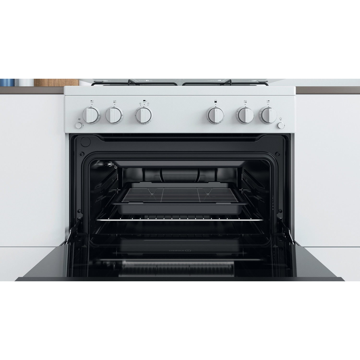 Indesit ID67G0MCW/UK cooker Freestanding cooker Gas White – image 5