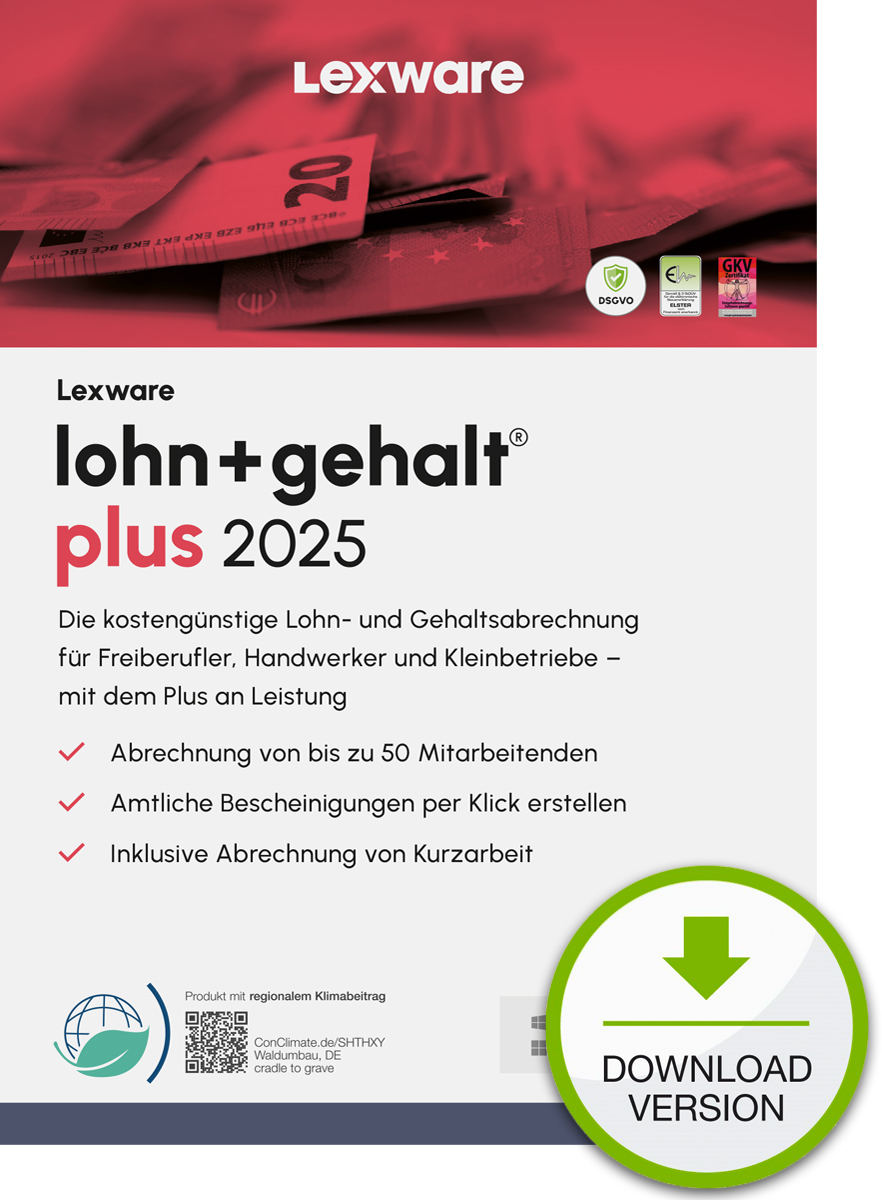 Lexware lohngehalt plus 2025 Download Jahresversion (365-Tage) Contabilità 1 anno/i