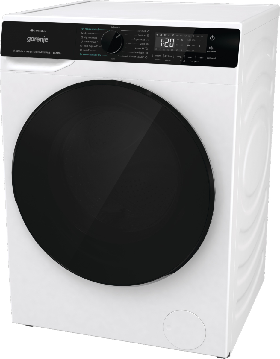 Gorenje Tvätt/tork (10,5/6 kg) med SteamTech för fräschare och mindre skrynklig tvätt, Inverter PowerDrive för stabil och tyst drift samt Wash & Dry program för – image 5