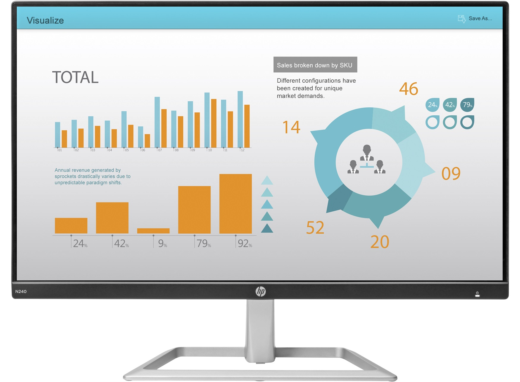 HP N240 computer monitor – image 1