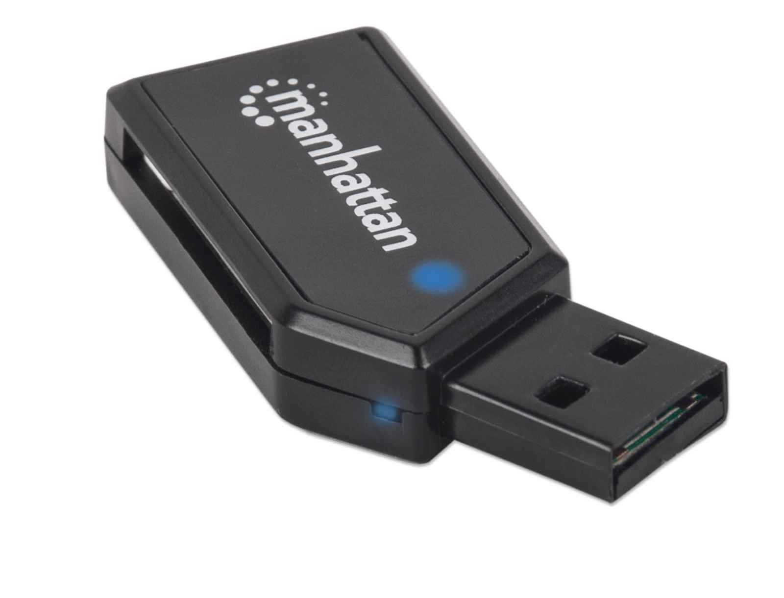 Manhattan USB-A Mini Multi-Card Reader/Writer, 480 Mbps (USB 2.0), 24-in-1, Hi-Speed USB, Windows or Mac, Black, Three Year Warranty, Blister – image 2