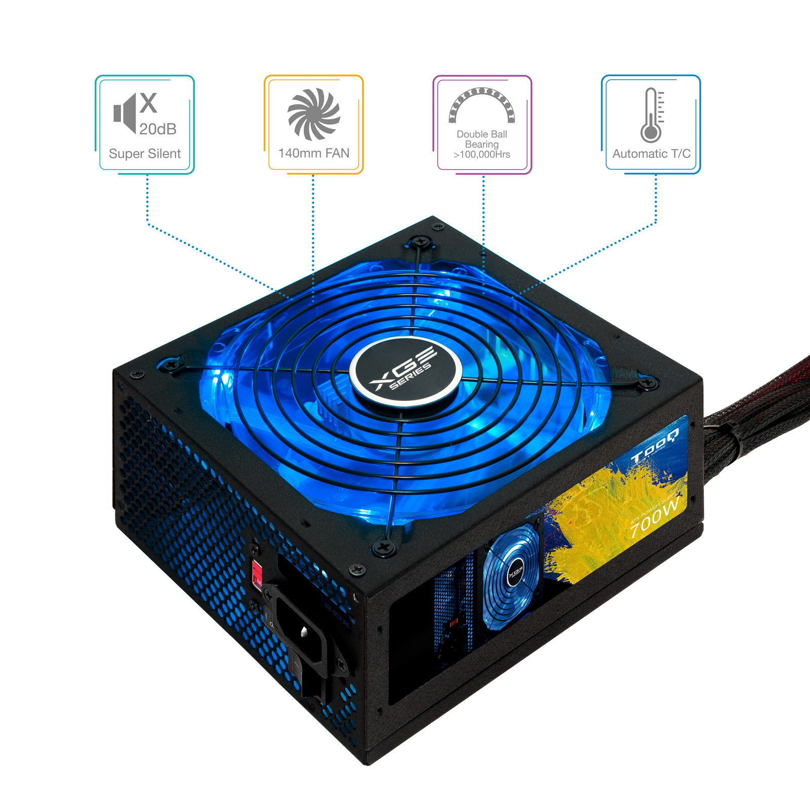 TooQ TQXGEII-700SAP power supply unit 700 W 20+4 pin ATX ATX Black image 2