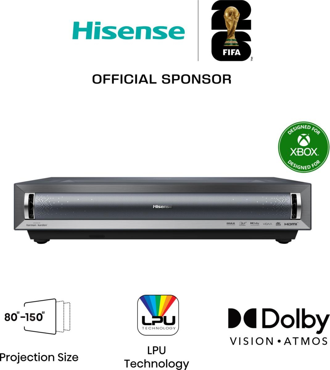 Hisense PX3 projection TV Ultra short throw projector 2800 ANSI lumens UHD 4K (3840x2160) Black, Dark Grey