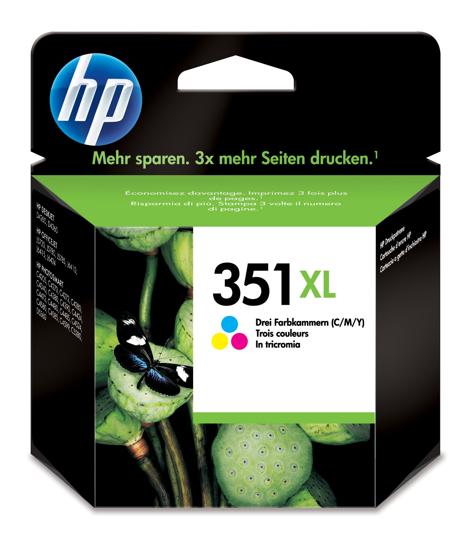 HP Cartouche d'impression jet d'encre trois couleurs HP 351XL avec encre Vivera – image 1