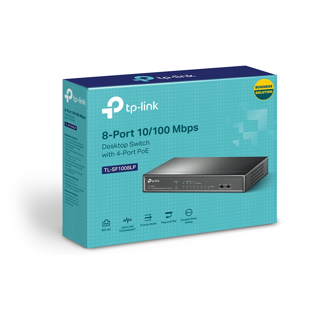 TP-Link TL-SF1008LP network switch Unmanaged Fast Ethernet (10/100) Power over Ethernet (PoE) Black – image 3