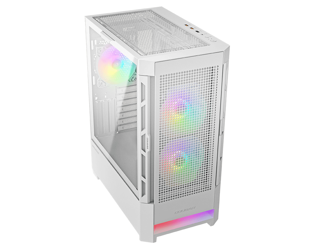 Gabinete Gamer Cougar Airface RGB - Media Torre - Mini ITX/Micro ATX/ATX/CEB - 3 Ventiladores - Panel Lateral - Blanco - 385ZD10.0005 Gabinete Gamer Cougar Airface RGB - Media Torre - Mini ITX/Micro ATX/ATX/CEB - 3 Ventiladores - Panel Lateral - Blanco - 385ZD10.0005