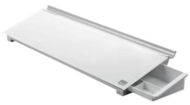 nobo Glazen notitiebord Diamond Glass Memo Desktop (b x h) 458 mm x 60 mm Stralend wit Incl. opbergbakje, Incl. boardmarker – Foto 4 van 5