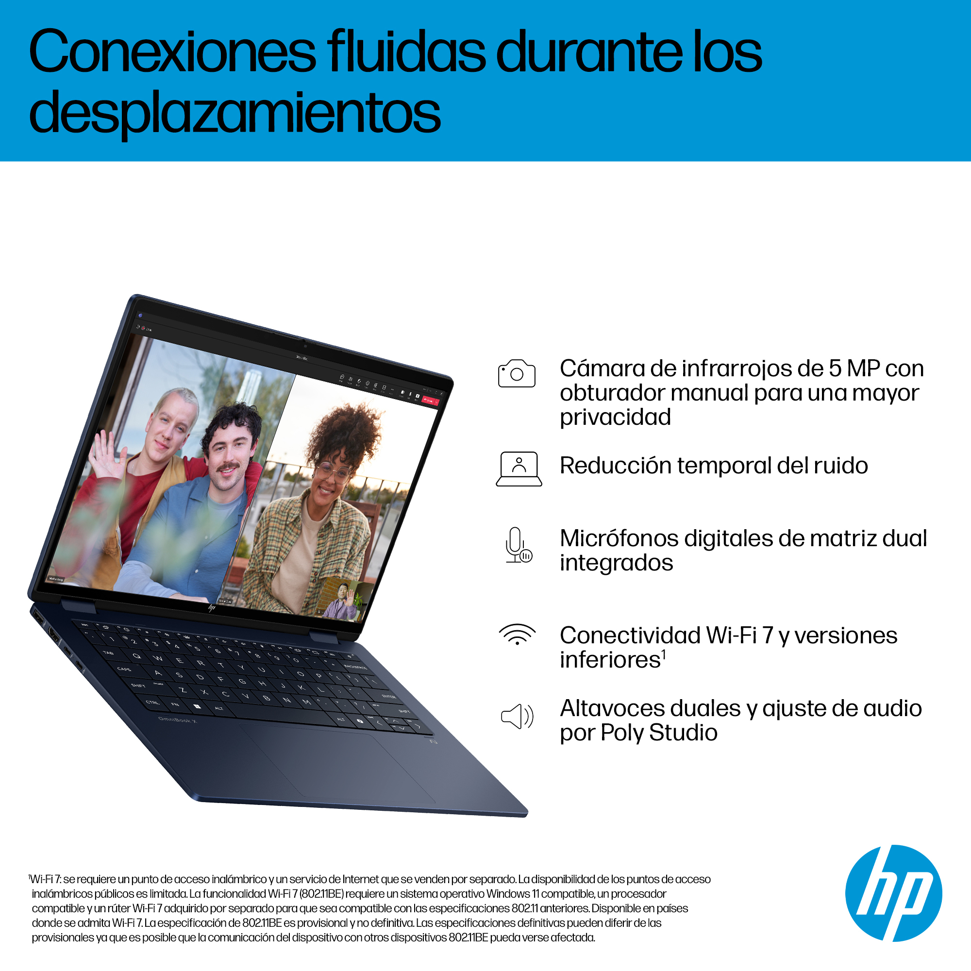 HP - Convertible 2 en 1 HP OmniBook X Flip 14-fm0002ns, Copilot+PC, Intel Core Ultra 5-226V, 16GB, 1TB SSD, 14', W11. - imagen 12
