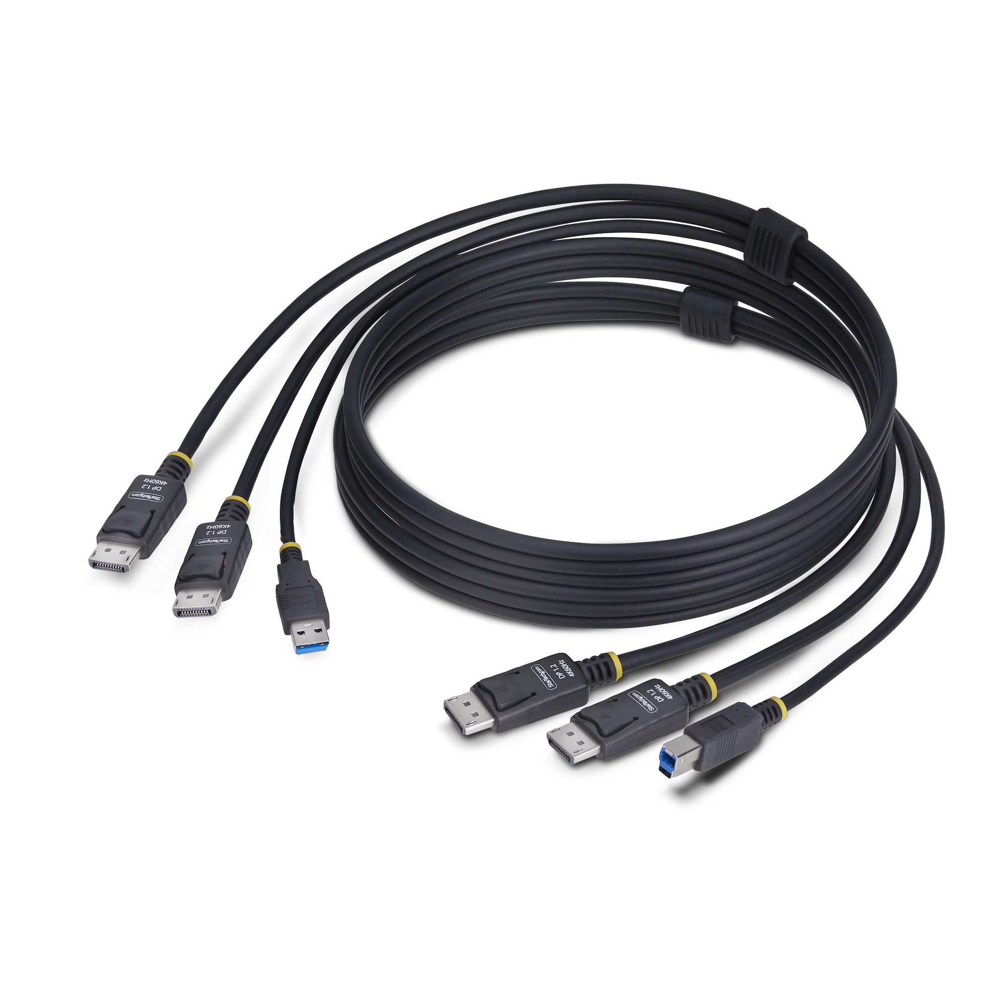 StarTech.com Cavo KVM con doppia porta DisplayPort e USB 5 Gbps da 1,8m, 4K 60 Hz, DP 1.2 e cavo combinato USB per switch KVM a