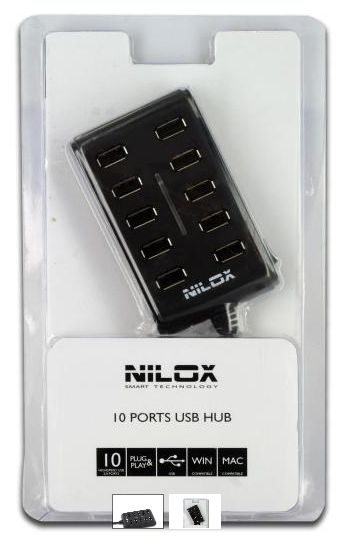 Nilox 10NXHU00XP001 interface hub 480 Mbit/s Black – image 2