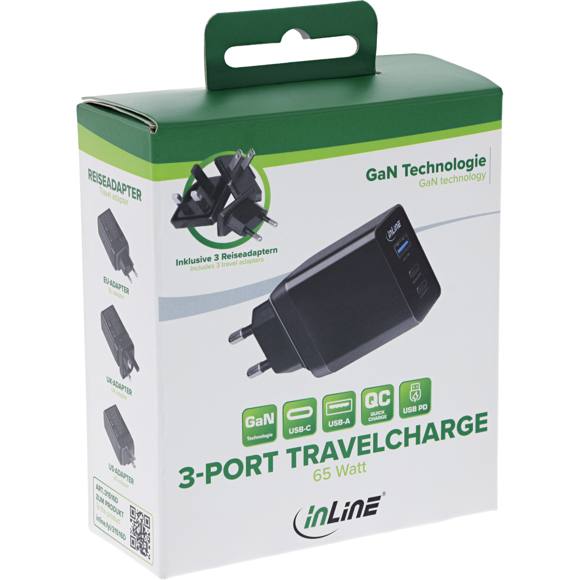 InLine 31516D mobile device charger Universal Black AC Fast charging Indoor – image 5