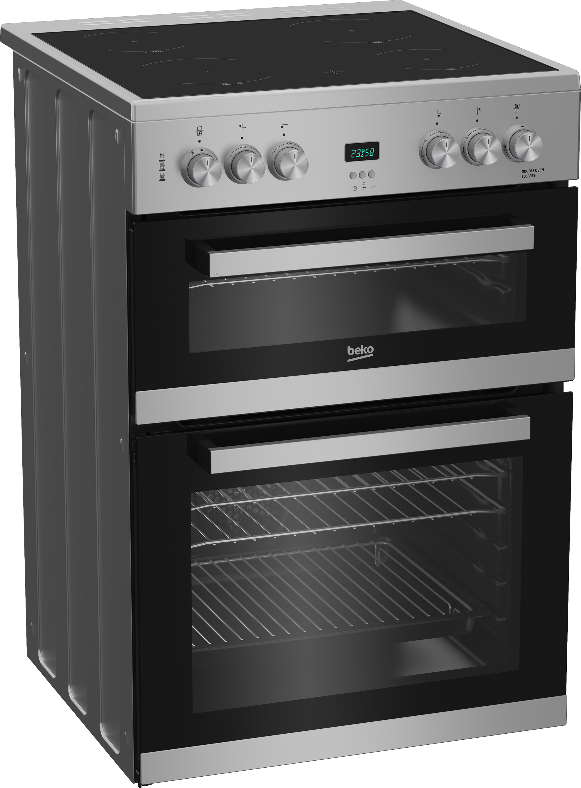 Beko EDC633S cooker Freestanding cooker Electric Ceramic hob Silver – image 2