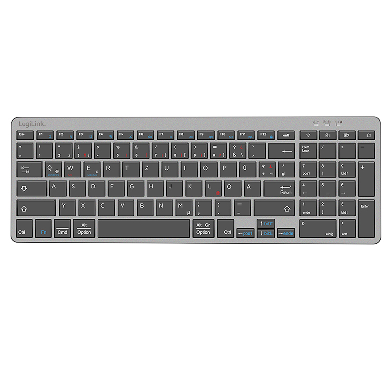LogiLink ID0215 keyboard Mouse included Home/Office Bluetooth QWERTZ German Anthracite, Grey – image 2