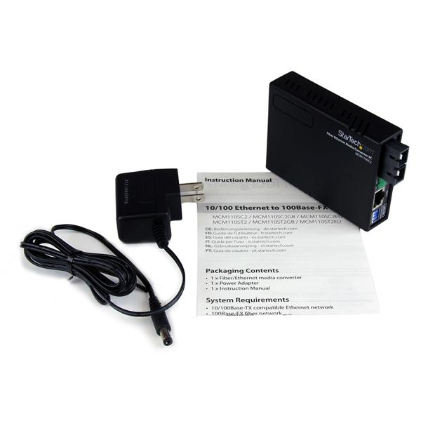 StarTech.com Multi-Mode (MM) SC Fiber Media Converter for 10/100Mbps Networks, Standalone Ethernet to SC MM Fiber Media Converter, 1310nm, 2km - TAA – image 5