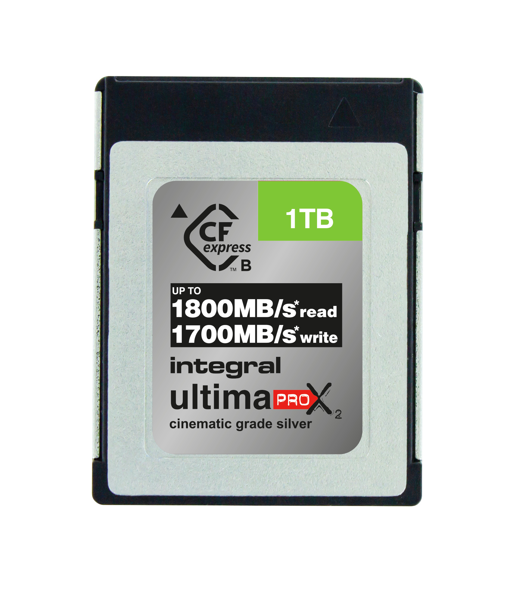 Integral 1TB CFEXPRESS MEMORY CARD 2.0 TYPE B UP TO R-1800 W-1700 MBS SUSTAINED WRITE - 1300MBS CINEMATIC SILVER 12K 0-70C TBW 600