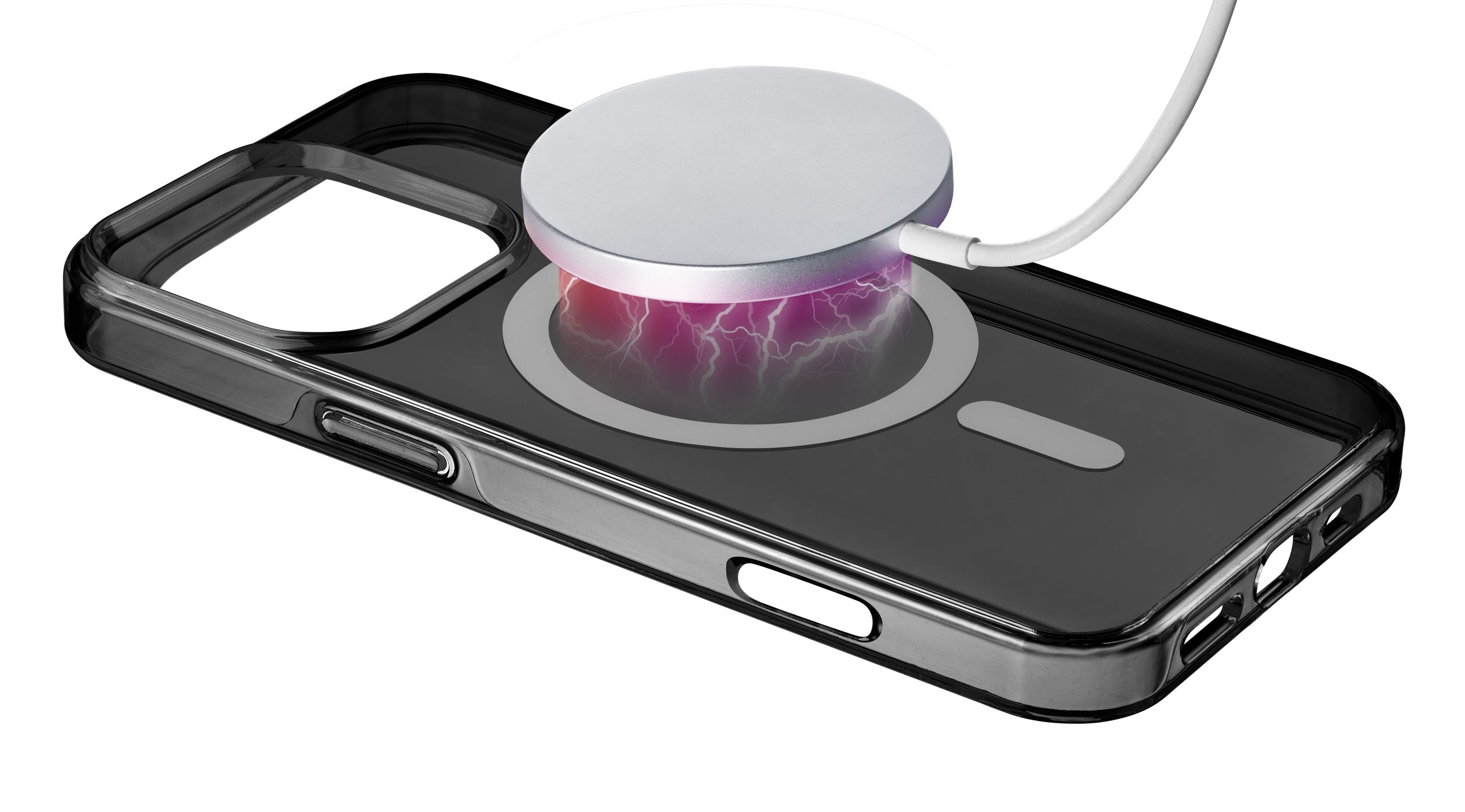 Cellular Line - Funda Cellularline Gloss Mag para iPhone 16 Pro negra.