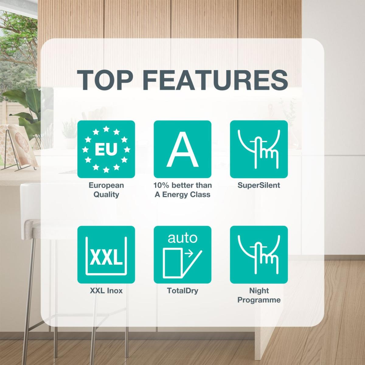 Gorenje G600 En helintegrerad XXL diskmaskin designad för hushåll som behöver maximal kapacitet, flexibilitet och tyst drift i vardagen. Med plats för upp till – image 3