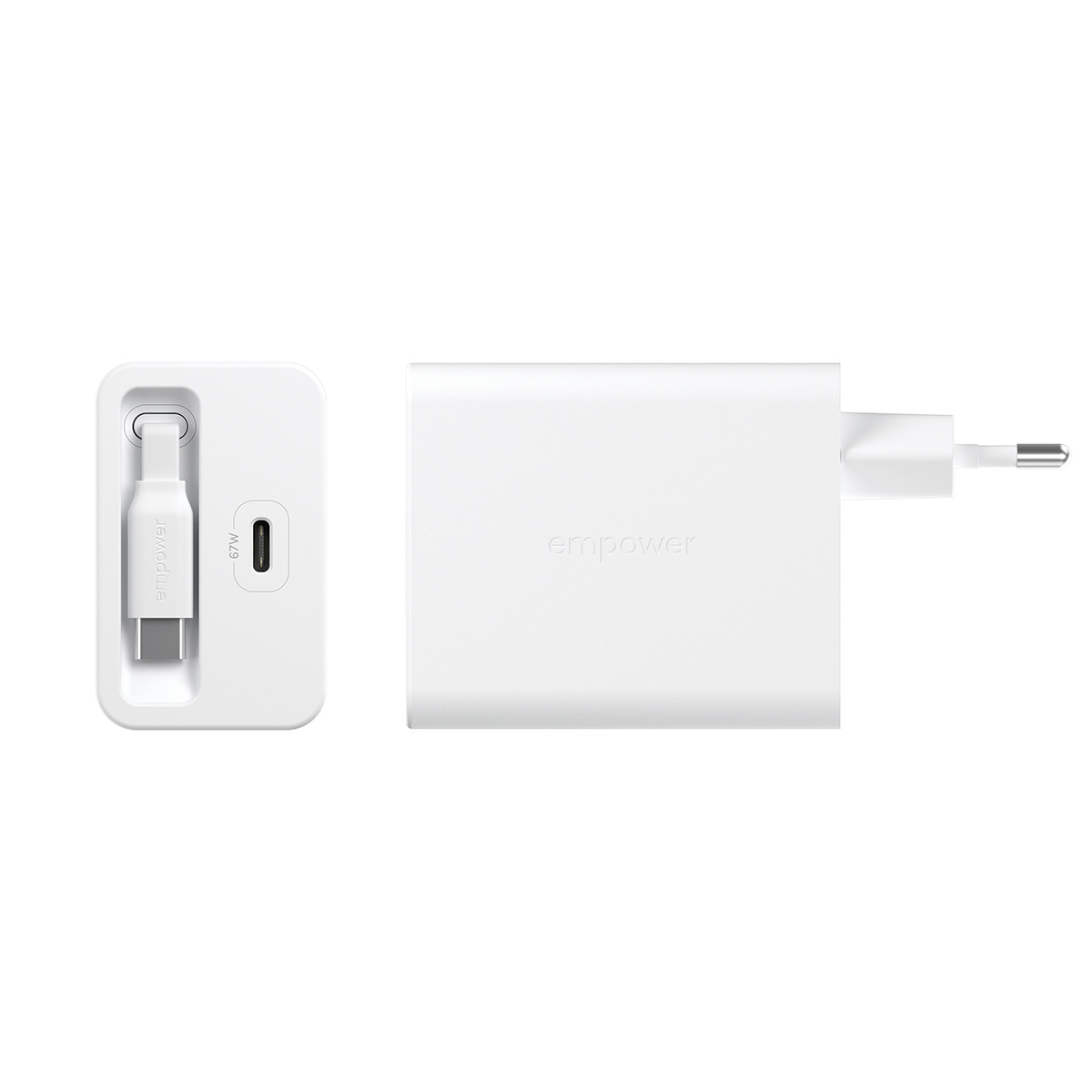 PanzerGlass empower™ by PanzerGlass® Turbo 67W Retractable Cable Guy Charger incl. USB-C Cable | EU Plug | Silver White – image 4