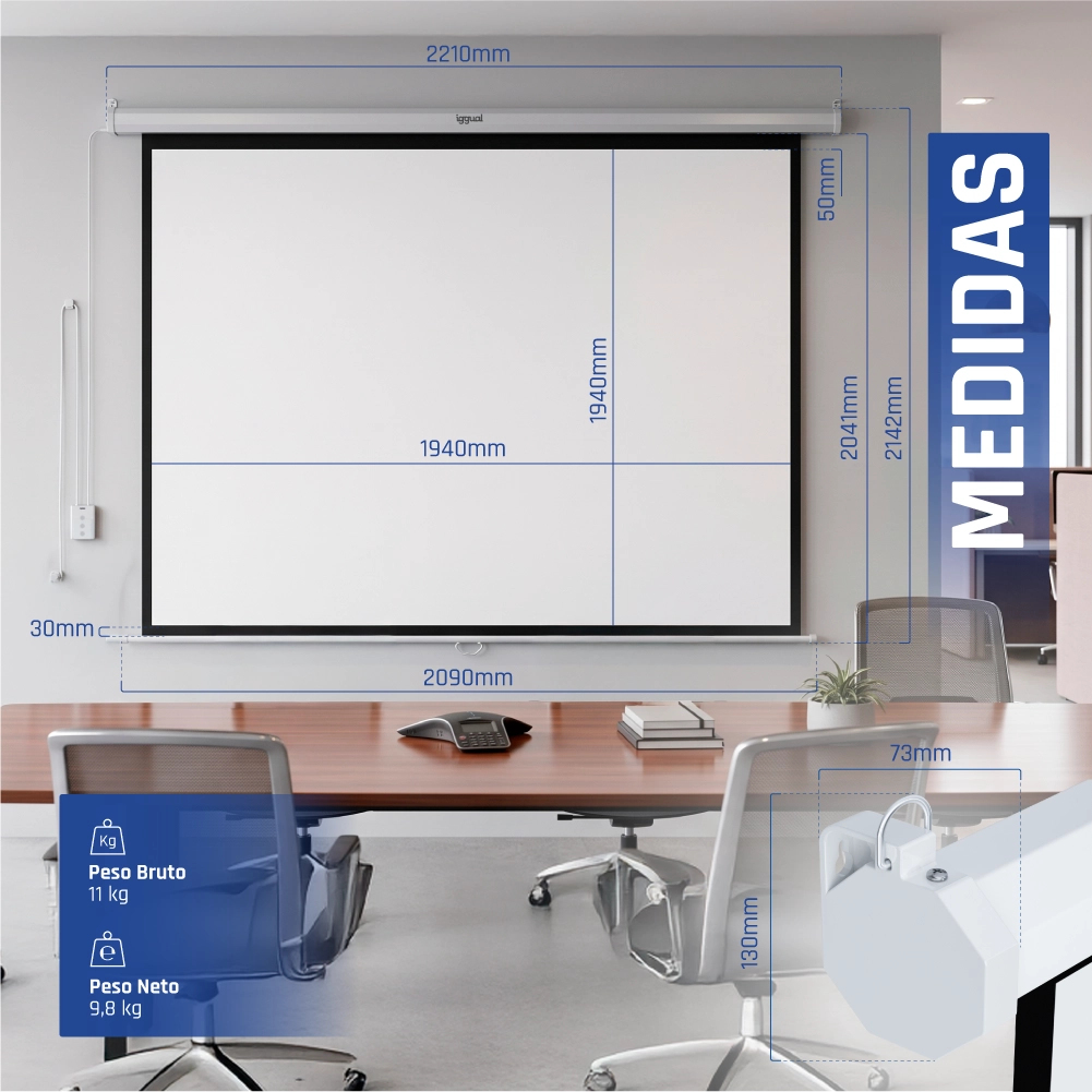 iggual PSIES200 projection screen 2.82 m (111") 1:1 – image 3