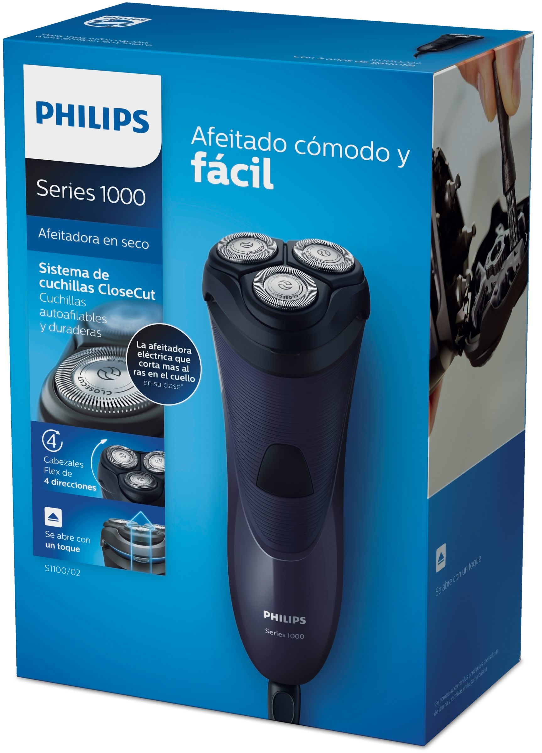 Philips 1000 series S1100/02 men's shaver Rotation shaver Black, Blue – image 2