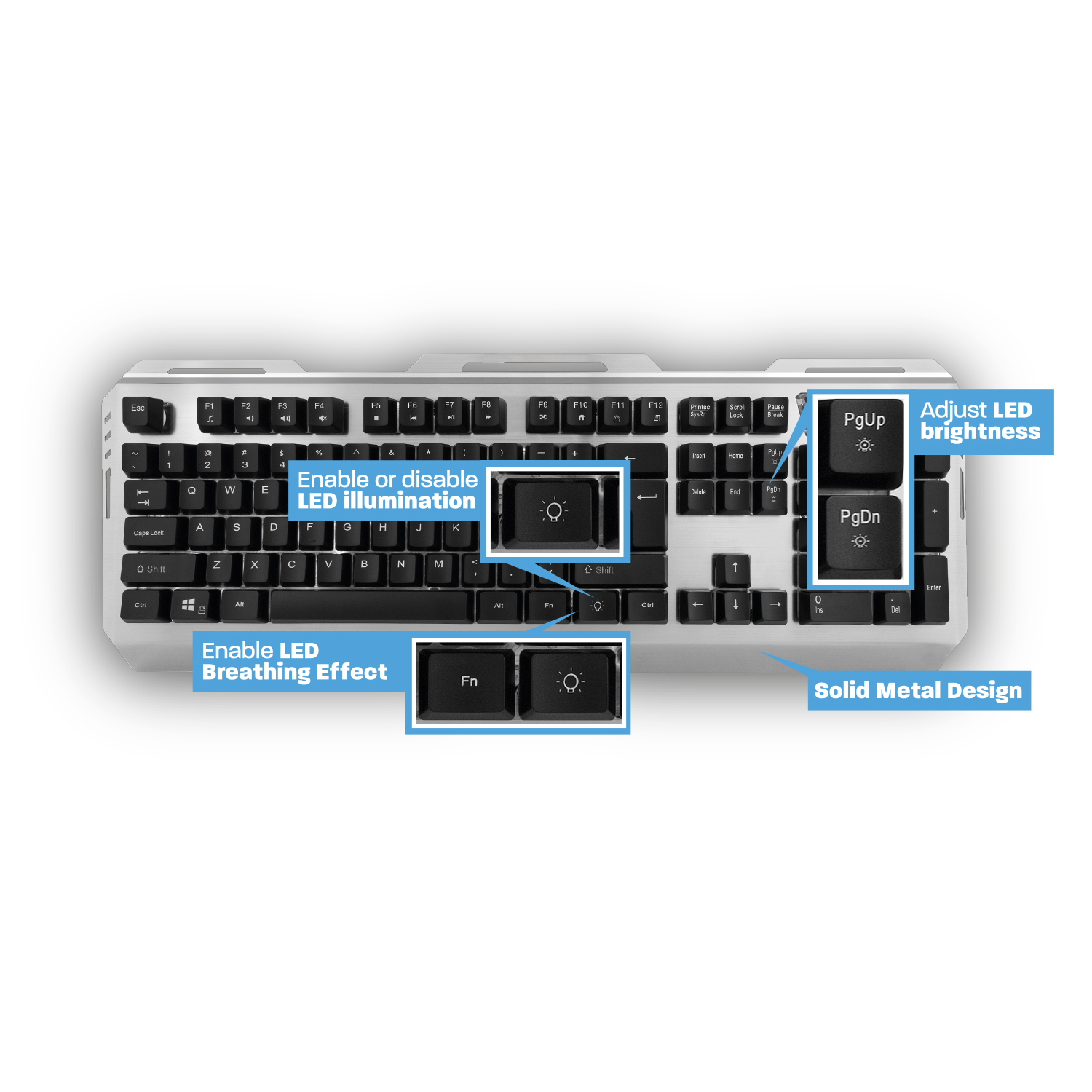 Ewent PL3311 keyboard Gaming USB QWERTY Italian Black, Silver – image 3