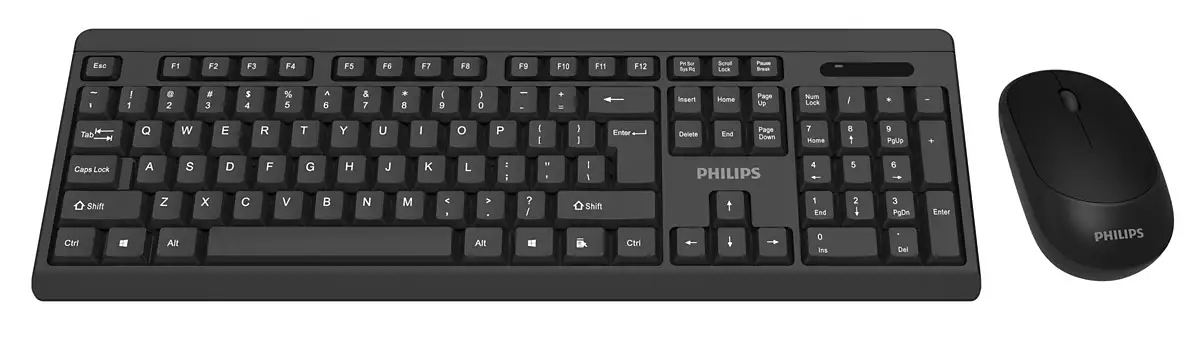 Philips 300 Series SPT6324/01 keyboard Mouse included Office RF Wireless QWERTY English Black – image 2